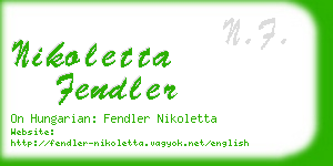 nikoletta fendler business card